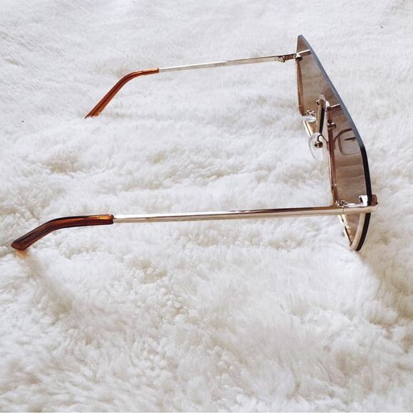 Kalia Clear Brown Rimless Sleek Sunglasses - Picture 7 of 11